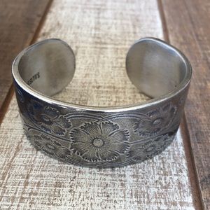 Salisbury Pewter Cuff Bracelet Engraved, no box